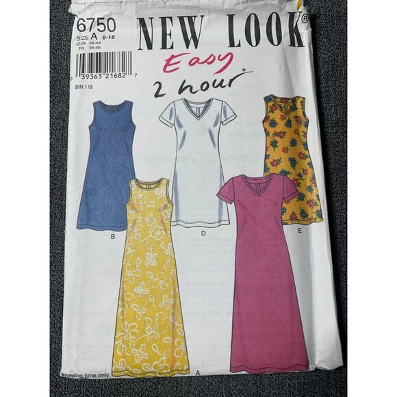 New Look Misses Dress Sewing Pattern sz 8-18 6750 - uncut - Picture 1 of 4